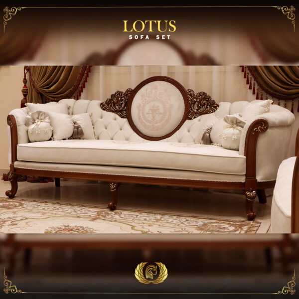 Handmade Lotus Brown Beige Sofa 8