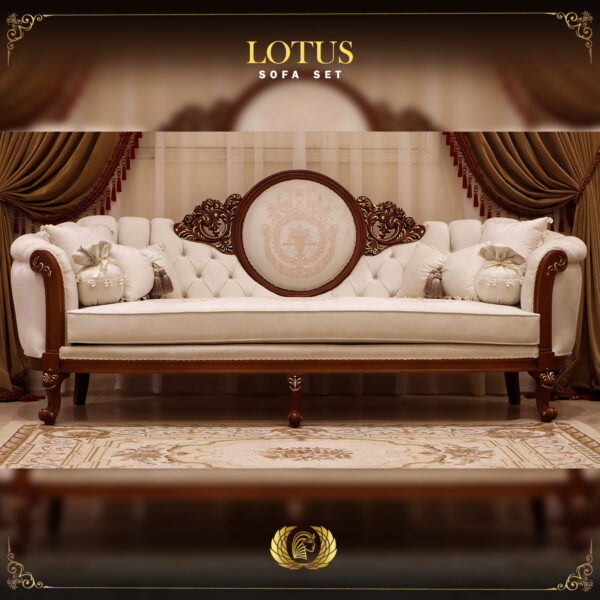 Handmade Lotus Brown Beige Sofa 7