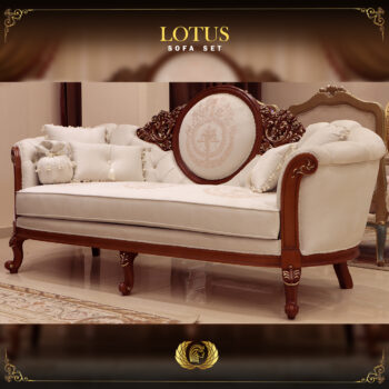 Handmade Lotus Brown Beige Loveseat