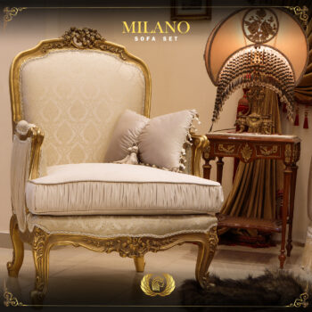 Handmade Milano Gold Beige Chair