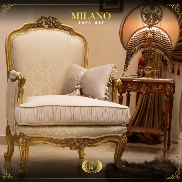 Handmade Milano Gold Beige Chair 5