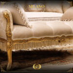 5PCS Handmade Milano Gold Beige Sofa Set 16