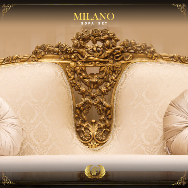 5PCS Handmade Milano Gold Beige Sofa Set 12