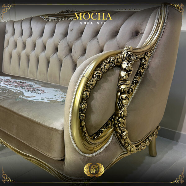 4pcs Handmade Champagne Mocha Sofa Set 12