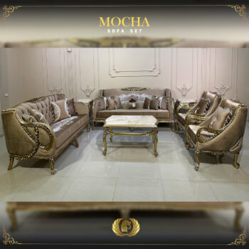 4pcs Handmade Champagne Mocha Sofa Set