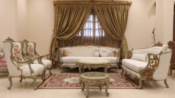 Handmade 4Pcs- Caval White Sofa Set 22