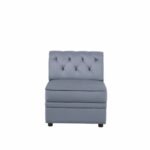 Gray Velvet Bois II Modular – Armless Chair by ACME Luxury Living Room Furniture Mobilia Cleopatra 24 Gray Velvet Bois II Modular – Armless Chair by ACME 24