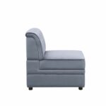 Gray Velvet Bois II Modular – Armless Chair by ACME Luxury Living Room Furniture Mobilia Cleopatra 25 Gray Velvet Bois II Modular – Armless Chair by ACME 25
