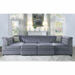 Gray Velvet Bois II Modular – Armless Chair by ACME Luxury Living Room Furniture Mobilia Cleopatra 29 Gray Velvet Bois II Modular – Armless Chair by ACME 29