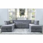 Gray Velvet Bois II Modular – Armless Chair by ACME Luxury Living Room Furniture Mobilia Cleopatra 31 Gray Velvet Bois II Modular – Armless Chair by ACME 31