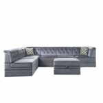 Gray Velvet Bois II Modular – Armless Chair by ACME Luxury Living Room Furniture Mobilia Cleopatra 32 Gray Velvet Bois II Modular – Armless Chair by ACME 32