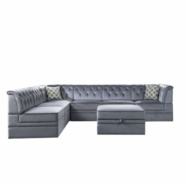 Gray Velvet Bois II Modular – Armless Chair by ACME 22