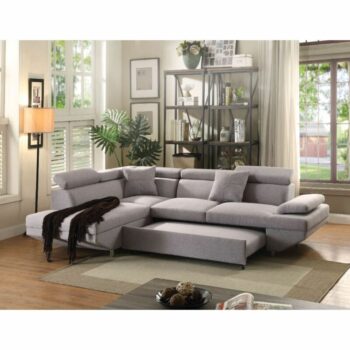 Gray Fabric Jemima Sectional Sofa 52990 by ACME