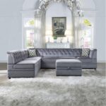Gray Velvet Bois II Modular – Wedge By ACME Luxury Living Room Furniture Mobilia Cleopatra 23 Gray Velvet Bois II Modular – Wedge By ACME 23