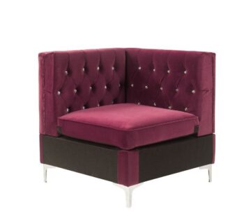 Burgundy Velvet Jaszira Modular – Wedge 57334 by ACME