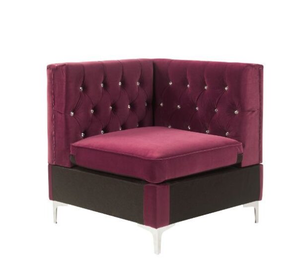 Burgundy Velvet Jaszira Modular – Wedge 57334 by ACME 7