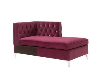 Burgundy Velvet Jaszira Modular – Chaise by ACME