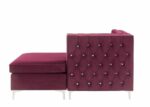 Burgundy Velvet Jaszira Modular – Chaise by ACME Luxury Living Room Furniture Mobilia Cleopatra 14 Burgundy Velvet Jaszira Modular – Chaise by ACME 14