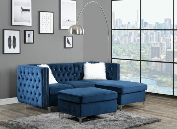 Jaszira Modular – Chaise in Blue Velvet 57343 by ACME 17