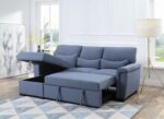 Blue Fabric Haruko Reversible Sectional Sofa W/Sleeper & Storage 55540 by ACME Luxury Living Room Furniture Mobilia Cleopatra 16 Blue Fabric Haruko Reversible Sectional Sofa W/Sleeper & Storage 55540 by ACME 16