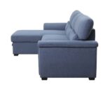 Blue Fabric Haruko Reversible Sectional Sofa W/Sleeper & Storage 55540 by ACME Luxury Living Room Furniture Mobilia Cleopatra 18 Blue Fabric Haruko Reversible Sectional Sofa W/Sleeper & Storage 55540 by ACME 18