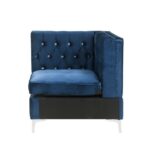 Jaszira Modular Wedge in Blue Velvet 57344 by ACME Luxury Living Room Furniture Mobilia Cleopatra 17 Jaszira Modular Wedge in Blue Velvet 57344 by ACME 17