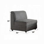 Gray Velvet Bois Modular – Armless Chair by ACME Luxury Living Room Furniture Mobilia Cleopatra 12 Gray Velvet Bois Modular – Armless Chair by ACME 12