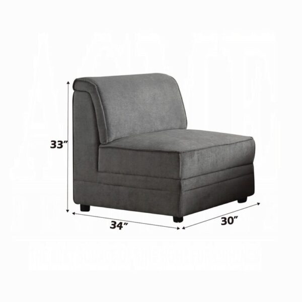 Gray Velvet Bois Modular – Armless Chair by ACME 8