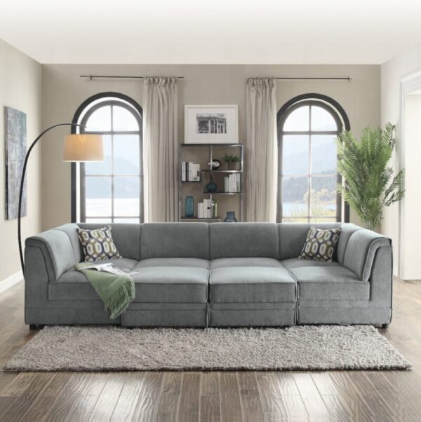 Gray Velvet Bois Modular – Wedge W/Pillow by ACME 6