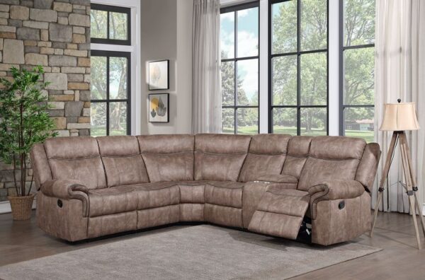 Chocolate Velvet Dollum Motion Sectional Sofa LV00397 by ACME 10
