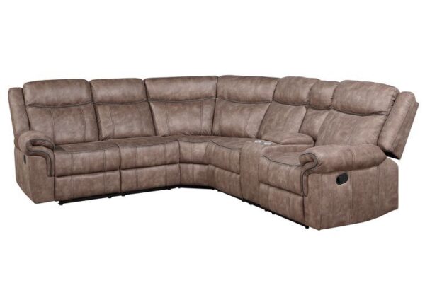 Chocolate Velvet Dollum Motion Sectional Sofa LV00397 by ACME 11