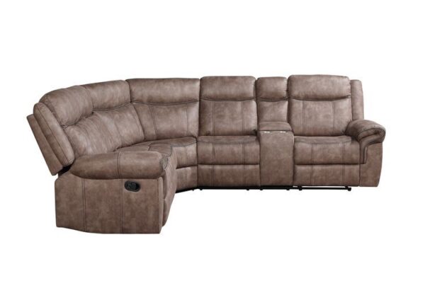 Chocolate Velvet Dollum Motion Sectional Sofa LV00397 by ACME 12