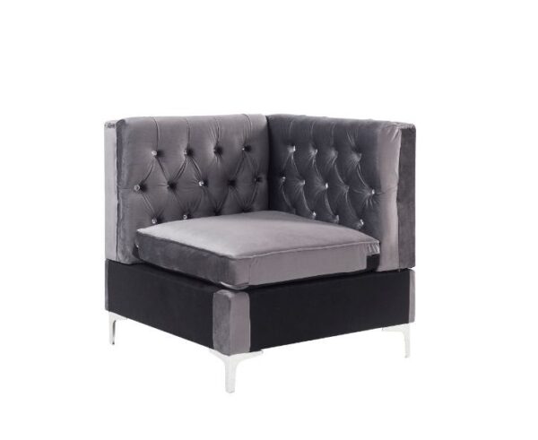 Jaszira Modular – Wedge in Gray Velvet 57374 by ACME 8