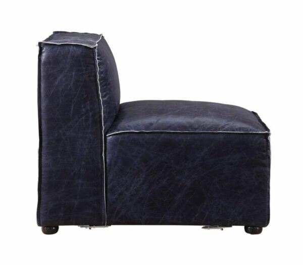 Blue Leather Birdie Modular – Armless Chair 56595 by ACME 11