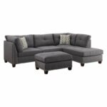 Light Charcoal Laurissa Sectional Sofa by ACME Luxury Living Room Furniture Mobilia Cleopatra 17 Light Charcoal Laurissa Sectional Sofa by ACME 17