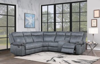 Gray Velvet Dollum Motion Sectional Sofa LV00398 by ACME