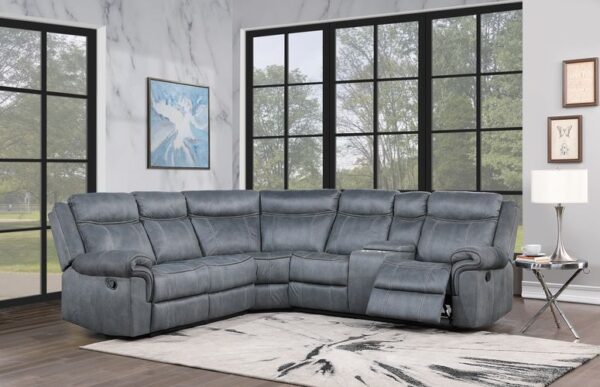 Gray Velvet Dollum Motion Sectional Sofa LV00398 by ACME 11