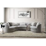 Gray Boucle Ivria Sectional Sofa W/9 Pillows LV02541 By ACME 11