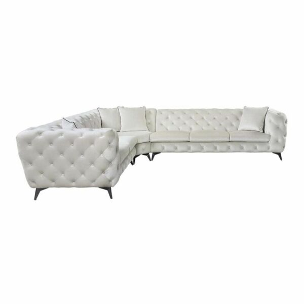 Atronia Sectional Sofa With 4 Pillows in Beige Fabric LV01160 by ACME 9