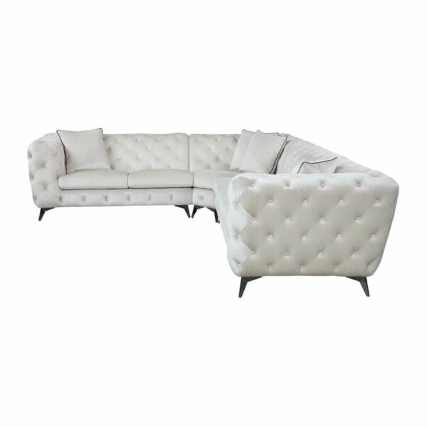 Atronia Sectional Sofa With 4 Pillows in Beige Fabric LV01160 by ACME 10