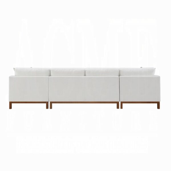 Ivory Chenille Valiant Sectional Sofa W/4 Pillows LV01881 By ACME 8