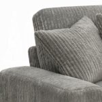 Gray Corduroy Tavia Reversible Sectional Sofa W/6 Pillows LV01882 By ACME 13