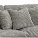 Gray Corduroy Tavia Reversible Sectional Sofa W/6 Pillows LV01882 By ACME 14