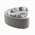 Gray Boucle Ivria Sectional Sofa W/9 Pillows LV02541 By ACME 12
