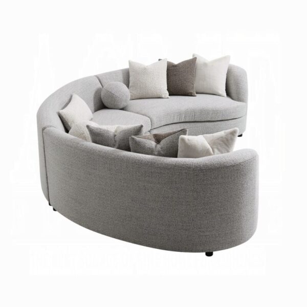 Gray Boucle Ivria Sectional Sofa W/9 Pillows LV02541 By ACME 8