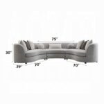 Gray Boucle Ivria Sectional Sofa W/9 Pillows LV02541 By ACME 13