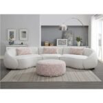 Beige Boucle Sahara Sectional Sofa W/3 Pillows LV03010 By ACME 17
