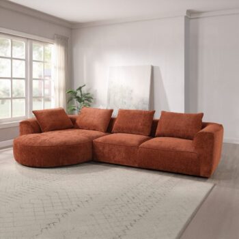 Brown Chenille Aceso Sectional Sofa W/4 Pillows LV03240 By ACME