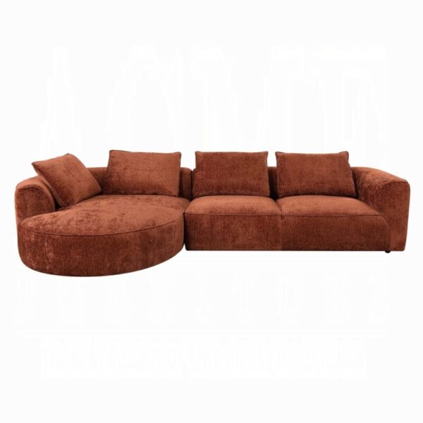 Brown Chenille Aceso Sectional Sofa W/4 Pillows LV03240 By ACME 8
