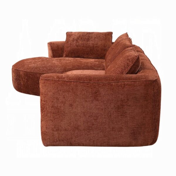 Brown Chenille Aceso Sectional Sofa W/4 Pillows LV03240 By ACME 9